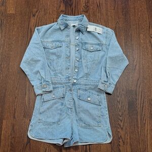 7 FOR ALL MANKIND Light Blue Denim Jumpsuit